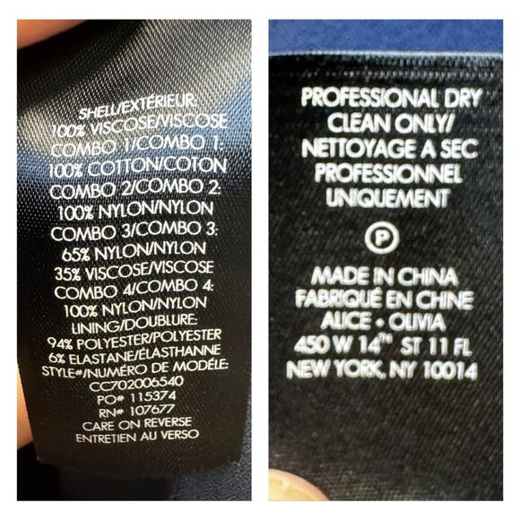 ALICE+OLIVIA Mitsy Off-The-Shoulder Maxi Dress, Navy/Black, Sz 2 - Picture 15 of 15